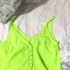 Boutique Ruby&Jenna tie up neon green crop top